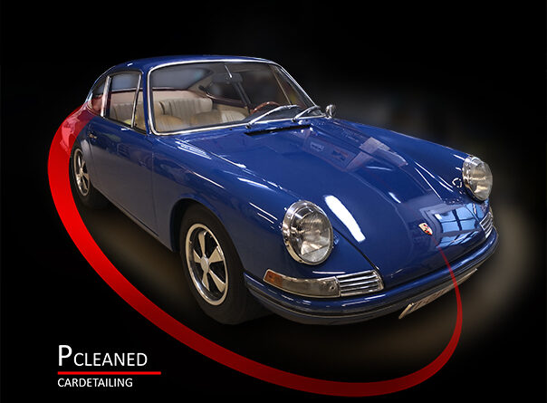 Blinkende blauwe Porsche classic oldtimer